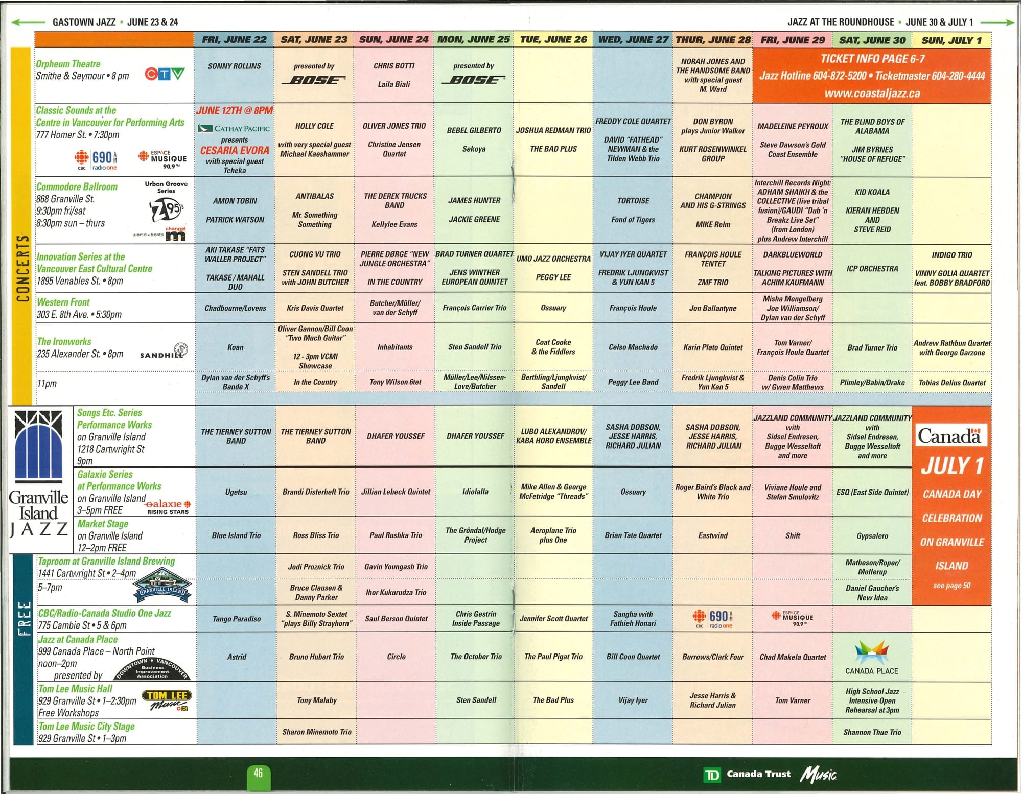 2007 jazzfest program page