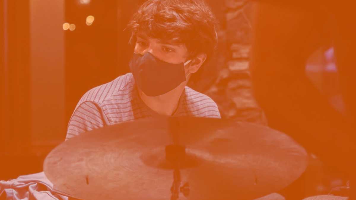 Photo of Todd Stewart, cropped and edited for the Rhythm Changes Podcast (Drums with Brad Turner)