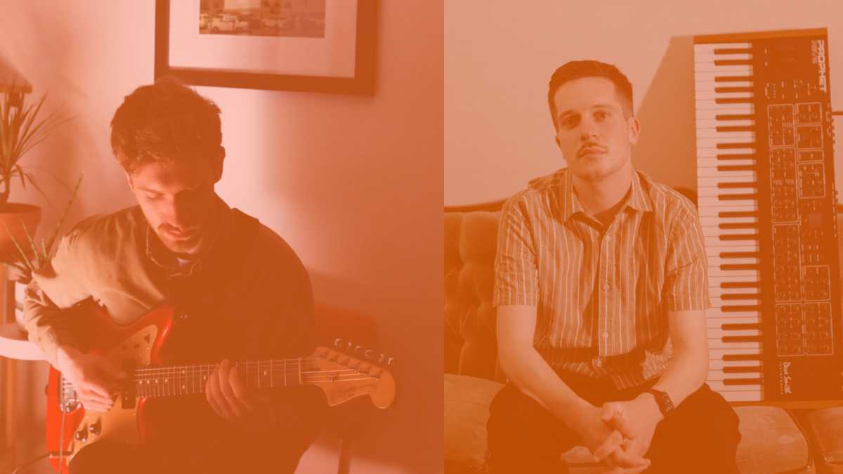 Photos of David Lavoie & Carson Tworow, cropped and edited for the Rhythm Changes Podcast (Urban Repurpose)