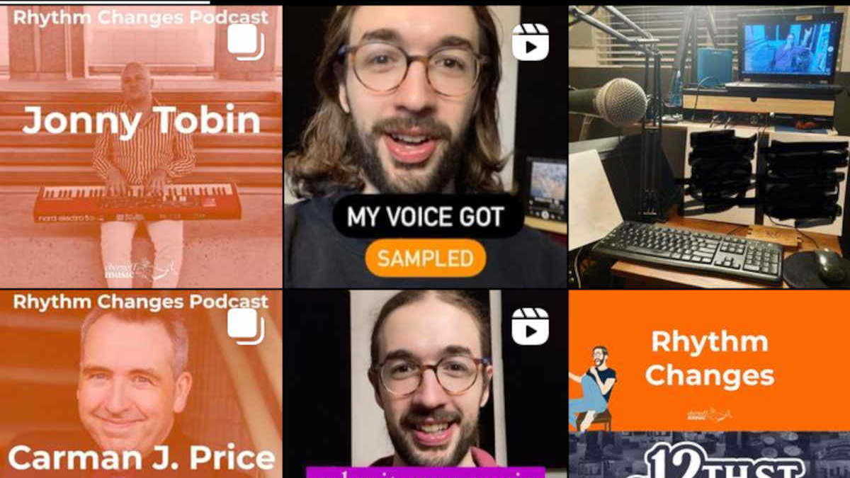 Screenshot of the feed of Rhythm Changes on Instagram (sucks)